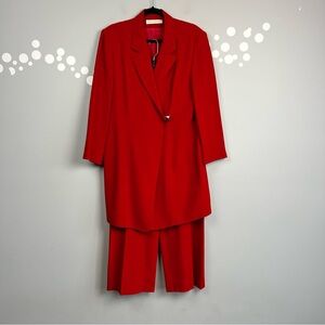 Louise Kennedy Wool Pantsuit Set Size 12 /14 Longline Blazer Tailored Pants